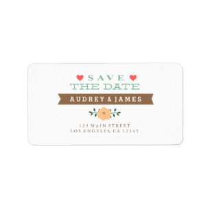 Heart Save the Date Label