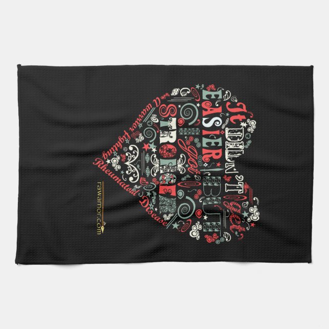 Heart says: Stronger. Tea Towel (Horizontal)