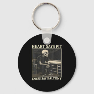 Heart Says T Knees Say Balcony Key Ring