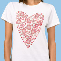 Heart Scandinavian Red White