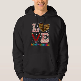 Heart School Secretary Life Leopard Plaid Red Vale Hoodie