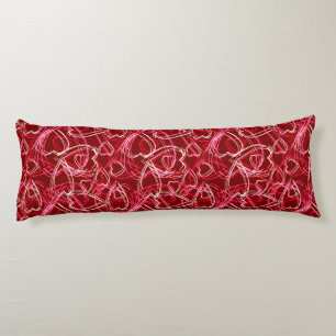 Heart Scribbles Ruby Red Body Cushion