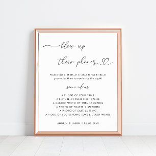 Heart Script Blow Up Their Phones Wedding Sign