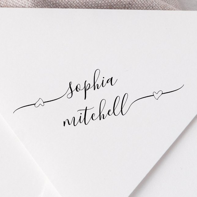 Heart Script Calligraphy Name Rubber Stamp (Creator Uploaded)
