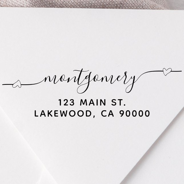 Heart Script Calligraphy Return Address Self-inking Stamp (Creator Uploaded)