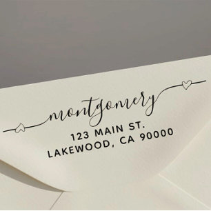 Heart Script Calligraphy Return Address Self-inking Stamp