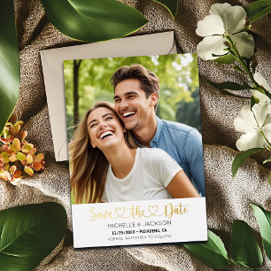 Heart Script Custom Photo Save the Date 