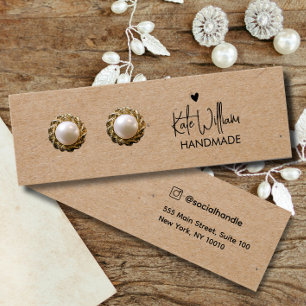 Heart Script Earring Jewelry kraft Display Card