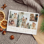 Heart Script Gold Merry Christmas 5 Photo  Holiday Card<br><div class="desc">Heart Script Gold Merry Christmas 5 Photo Holiday Card</div>