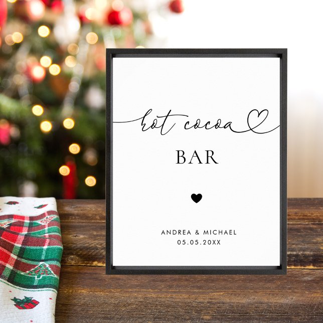 Heart Script Hot Cocoa Bar Winter Wedding Sign (Creator Uploaded)