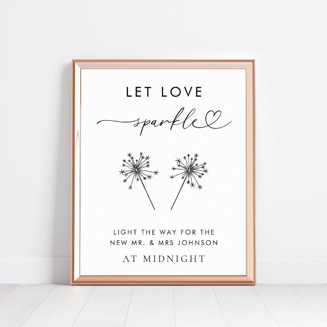 Heart Script Let Love Sparkle Wedding Sendoff Sign (Creator Uploaded)