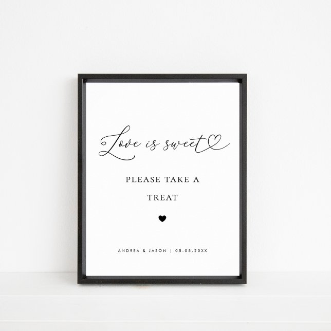 Heart Script Love is Sweet Favour Wedding Sign (Creator Uploaded)