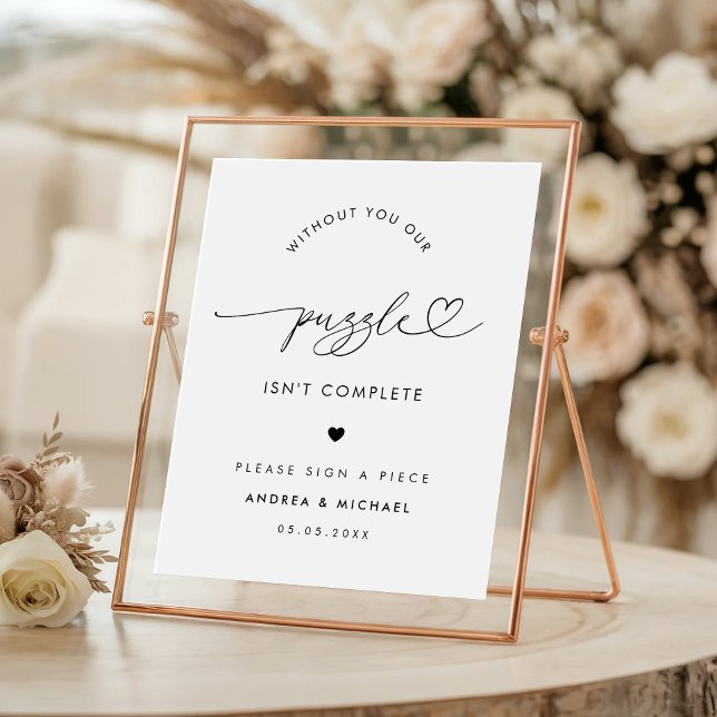 Heart Script Minimalist Guestbook Wedding Sign (Creator Uploaded)
