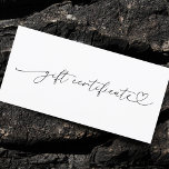 Heart Script Plain Business Logo Gift Certificate<br><div class="desc">This elegant gift certificate would make a wonderful addition to your business supplies! Easily add your own details by clicking on the "personalise" option.</div>