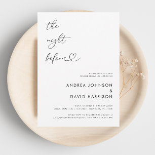 Heart Script The Night Before Rehearsal Dinner Invitation