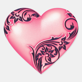 Heart Scroll Melon w Black Sticker