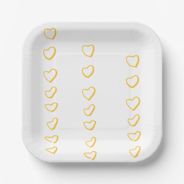 Heart Scroll Paper Plate (Front)