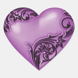 Heart Scroll Phlox w Black Sticker