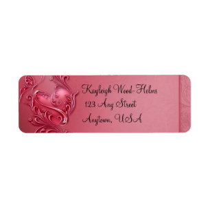 Heart Scroll Return Address Label