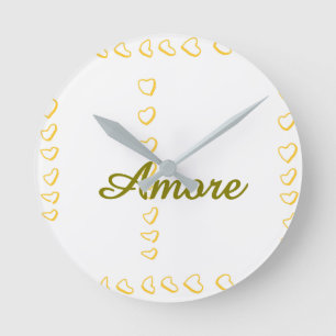 Heart Scroll Round Clock