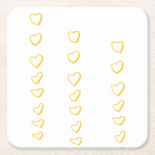 Heart Scroll Square Paper Coaster