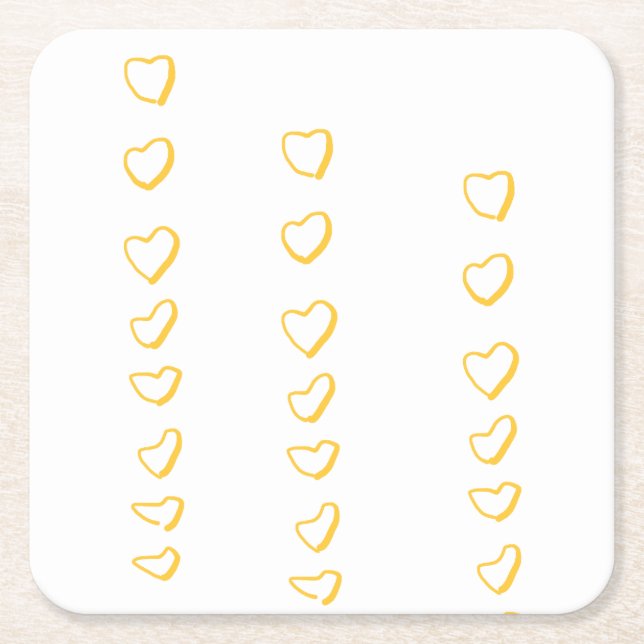 Heart Scroll Square Paper Coaster (Front)