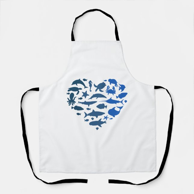 Heart sea animals apron (Front)