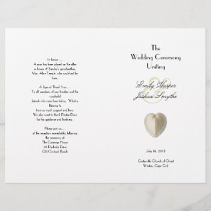 Heart Seashell Beach Wedding Ceremony Program
