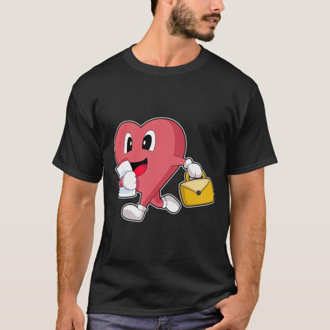 Heart Secretary Briefcase T-Shirt (Front)
