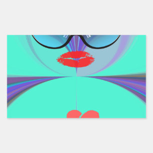 Heart Selfie Rectangular Sticker