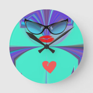 Heart Selfie Round Clock