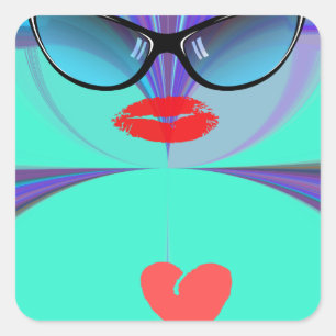 Heart Selfie Square Sticker