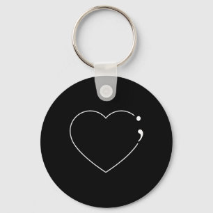 Heart Semicolon - Mental Health Awareness Key Ring