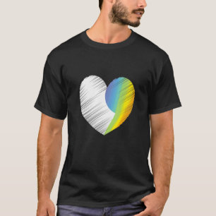 Heart Semicolon  Mental Health Awareness Men Women T-Shirt