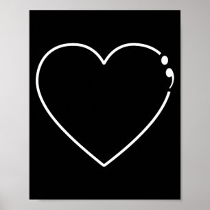 Heart semicolon mental health awareness poster