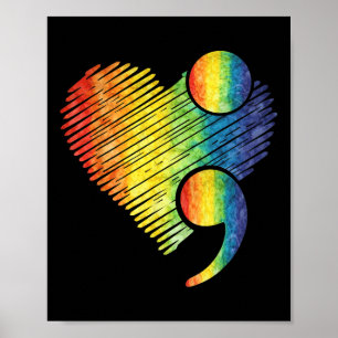 Heart Semicolon Mental Health Suicide Awareness Pr Poster