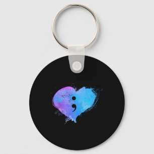 Heart Semicolon Mental Health Suicide Prevention A Key Ring