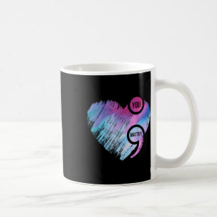 Heart Semicolon Project Suicide Prevention Awarene Coffee Mug