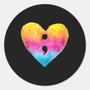 Heart Semicolon Project Suicide Prevention Mental Classic Round Sticker