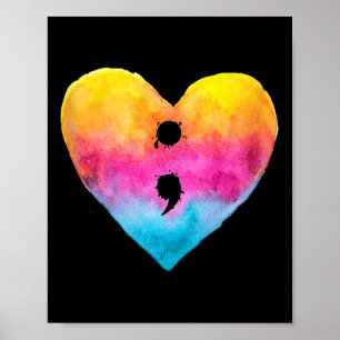 Heart Semicolon Project Suicide Prevention Mental Poster