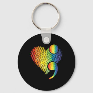 Heart Semicolon Suicide Mental Health Awareness Pr Key Ring