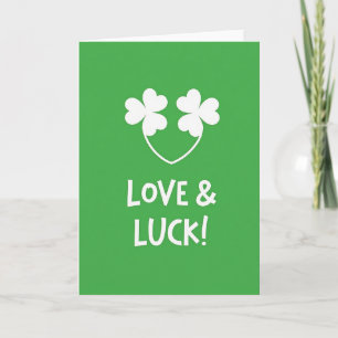 Heart Shamrock Love Luck Card