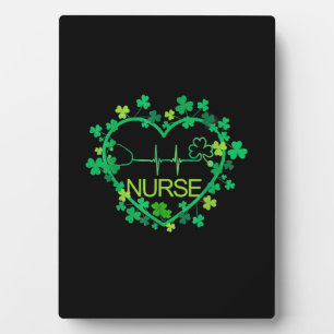Heart Shamrock Nurse - Nurse St Patrick's Day Nurs Plaque