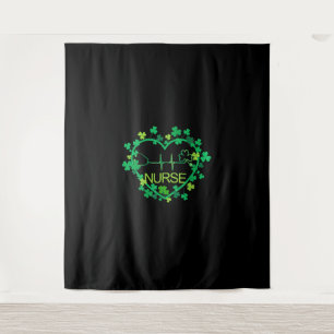 Heart Shamrock Nurse - Nurse St Patrick's Day Nurs Tapestry