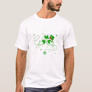 Heart Shamrock Nurse St Patrick's Day Nursing For T-Shirt