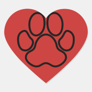 Heart Shape and Paw Sticker