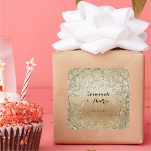 Heart Shape Black and Gold Wedding Seal