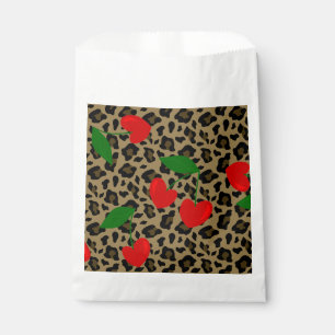 heart shape cherry leopard rockabilly favour bag