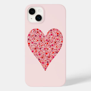 Heart Shape Crimson Polka Dots on Pink Case-Mate iPhone 14 Plus Case