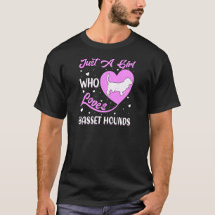 Heart Shape Dog Just A Girl Who Loves Basset Hound T-Shirt